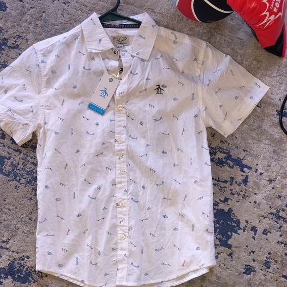 Original Penguin White Casual Button Down Shirt - Picture 1 of 5
